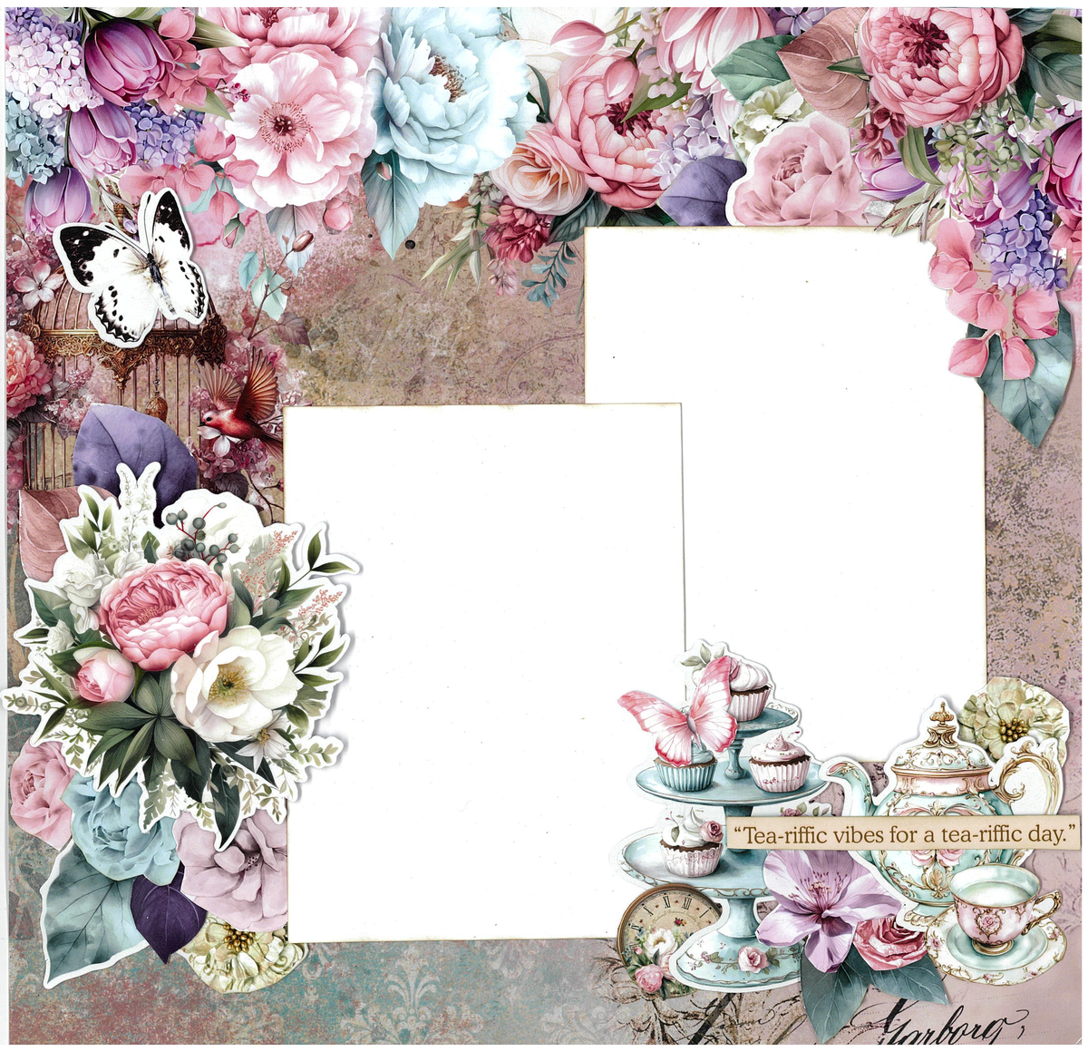 3Quarter Designs Positivi-Tea 12x12 Design Paper & Diecuts Set-12
