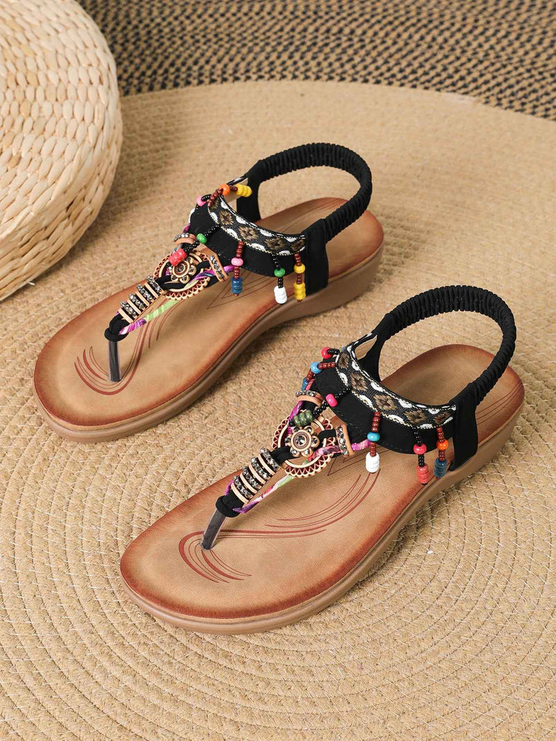 Bohemian Ethnic Style Flat Sandals Pendant Flip-flops-1