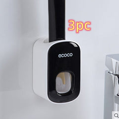 Wall Mounted Automatic Toothpaste Holder Bathroom Accessories Set Dispenser-3