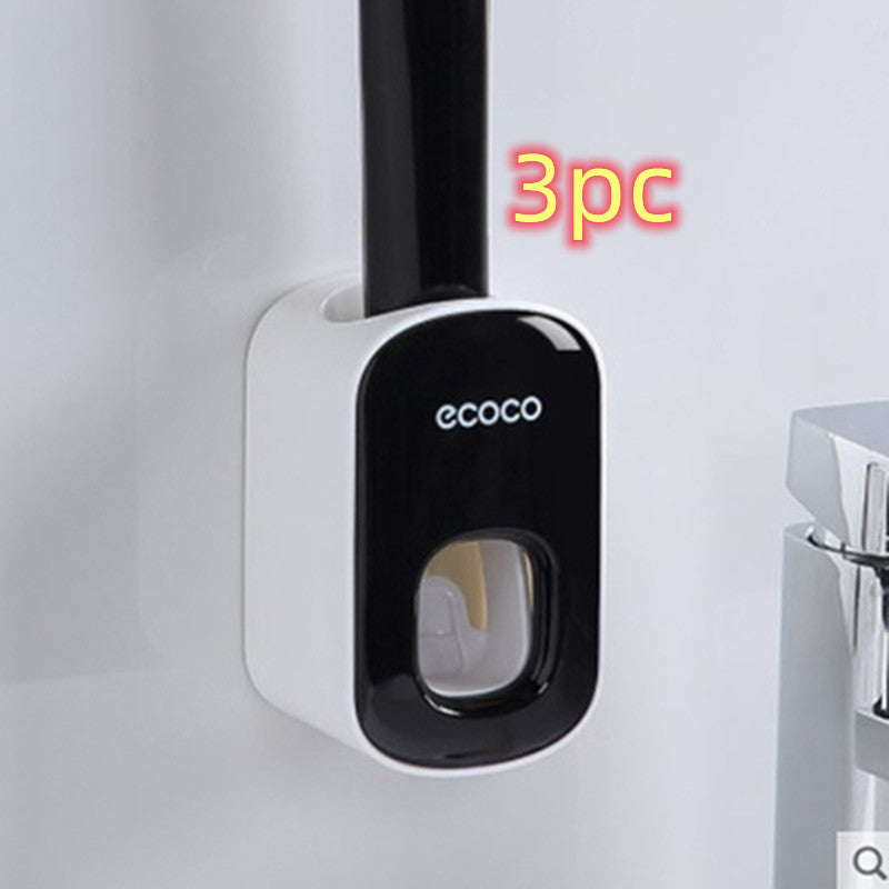 Wall Mounted Automatic Toothpaste Holder Bathroom Accessories Set Dispenser-3