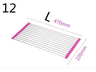 Folding Kitchen Drain Sink Rack Stainless Steel-19
