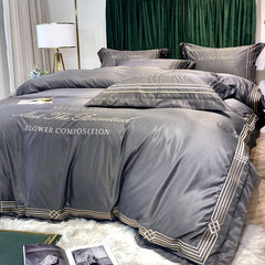 Tencel Embroidered Washed Cotton Bedding Set-6