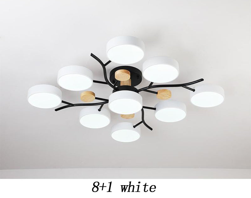 Nordic Simple Log Macaron Living Room LED Ceiling Light-15