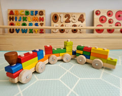 QToysUSA - Stack & Pull Train - Ages 2+-1