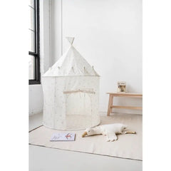 3 Sprouts - Fabric Play Tent Castle - Blueberry Ivory - Ages 1–3-1