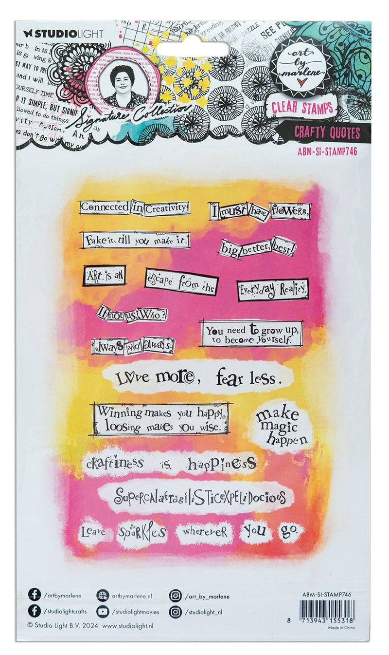 ABM Clear Stamp Crafty Quotes Signature Collection 24 PC-2