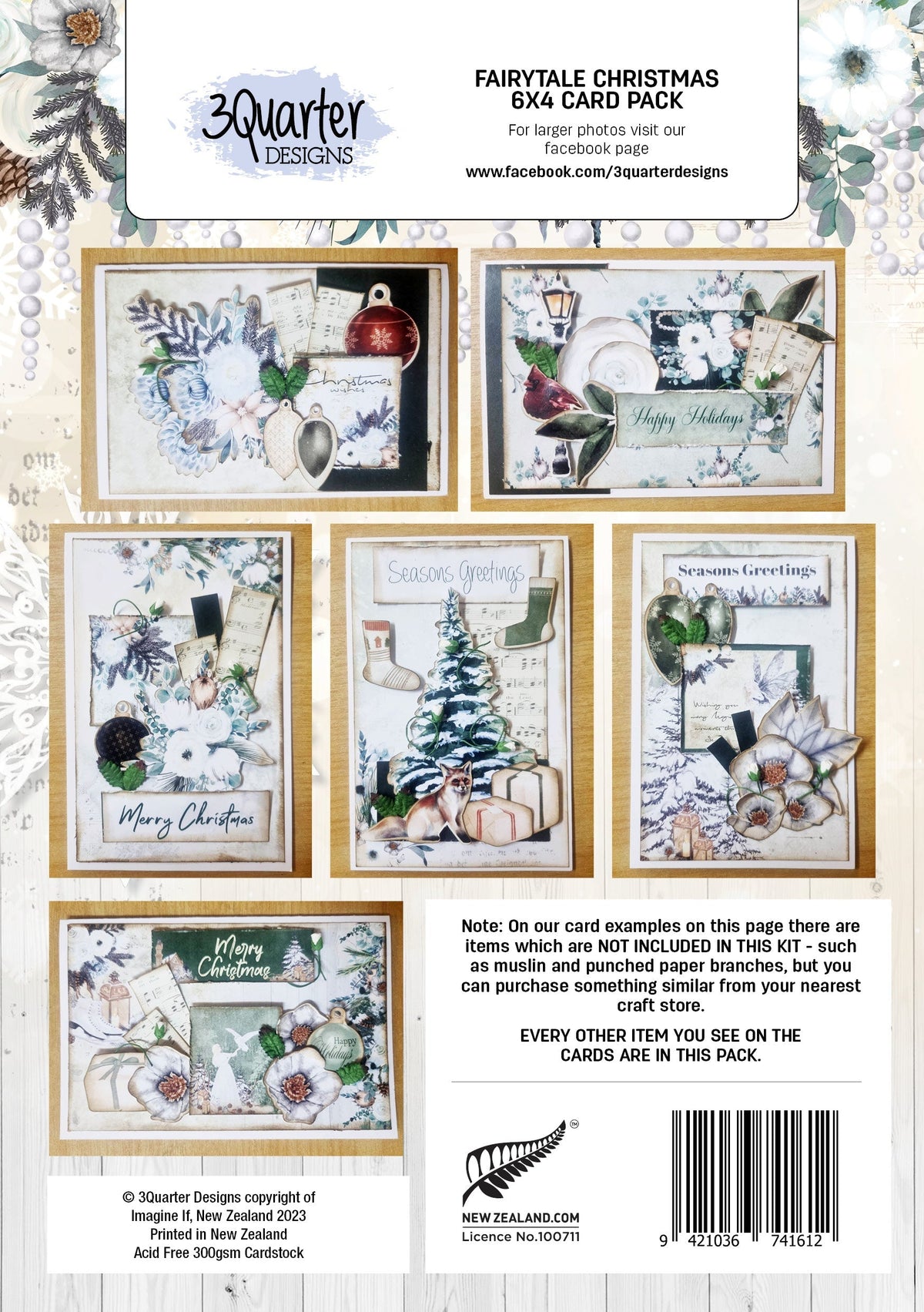 Fairytale Christmas 6x4 card pack-24