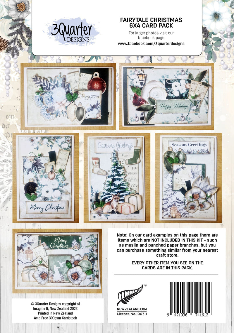 Fairytale Christmas 6x4 card pack-24