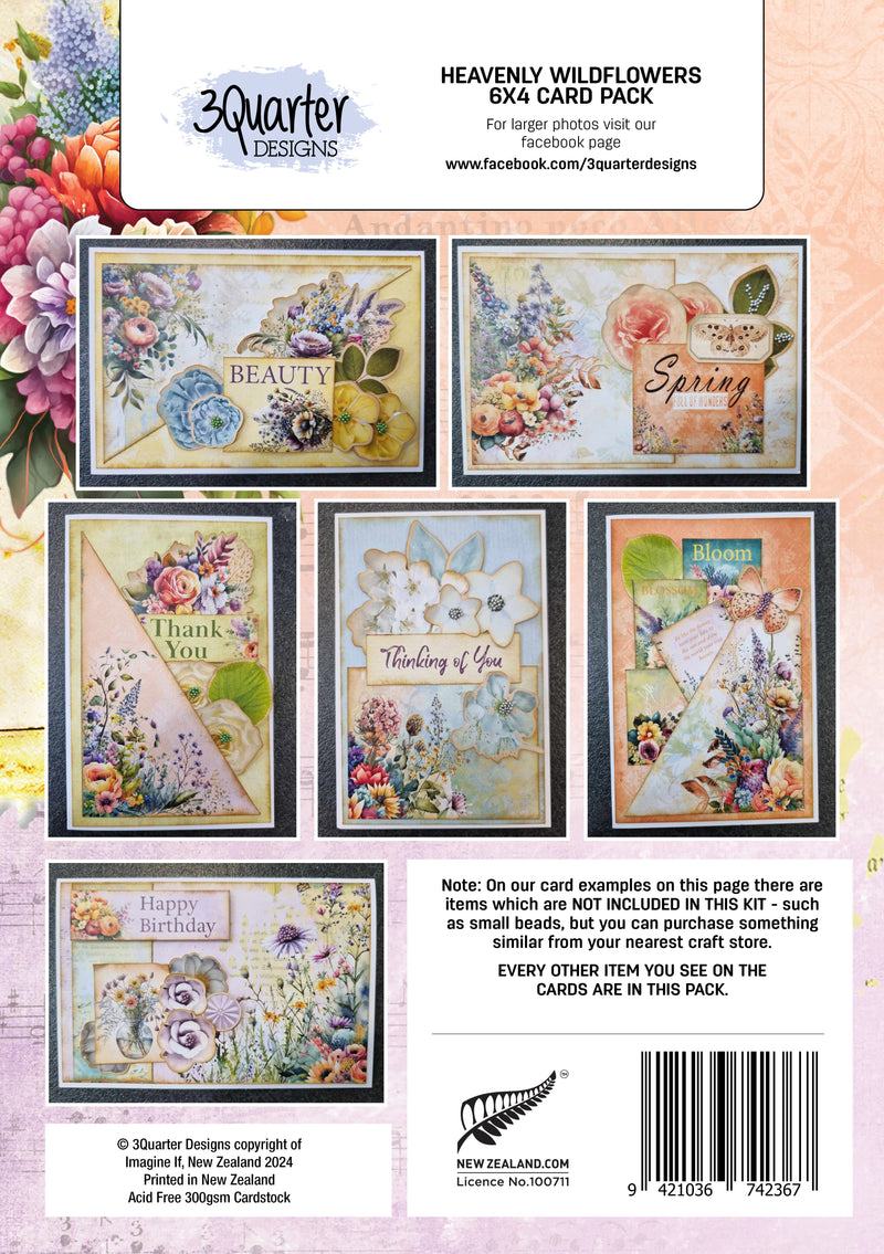 3Quarter Designs Heavenly Wildflowers 6x4 Card Pack-2
