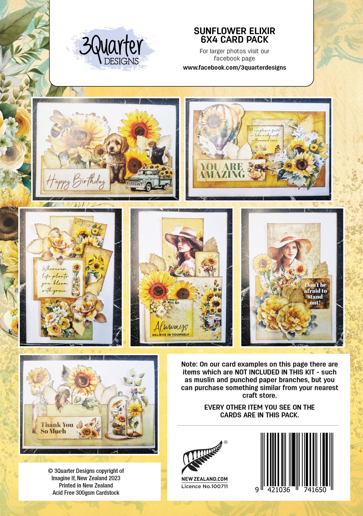 Pack de cartes Élixir de Tournesol 6x4-2