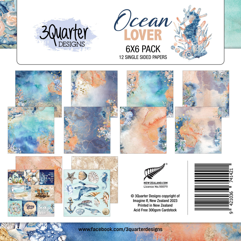 3Quarter Designs - Ocean Lovers - Paper Pad  6 x 6-1