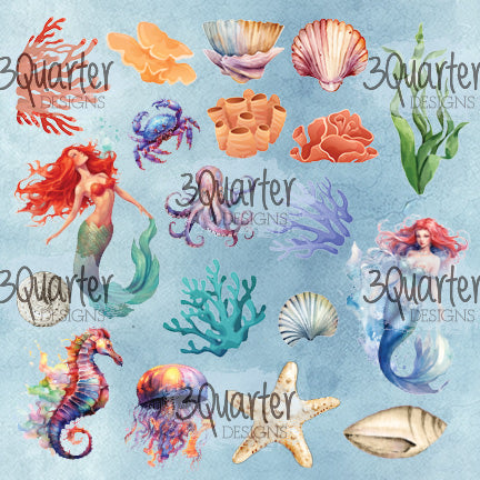 3Quarter Designs Royaume de Poséidon Pack de papiers 6x6-13