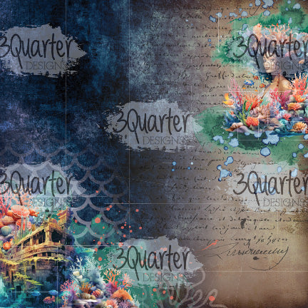 3Quarter Designs Royaume de Poséidon Pack de papiers 6x6-3