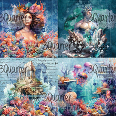 3Quarter Designs Royaume de Poséidon Pack de papiers 6x6-10