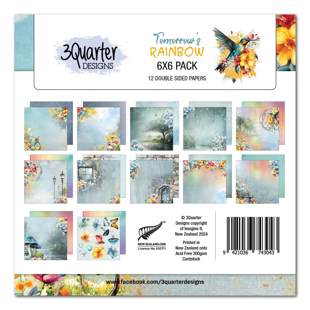 3Quarter Designs Tomorrow's Rainbow 6x6 Paper Pack-1