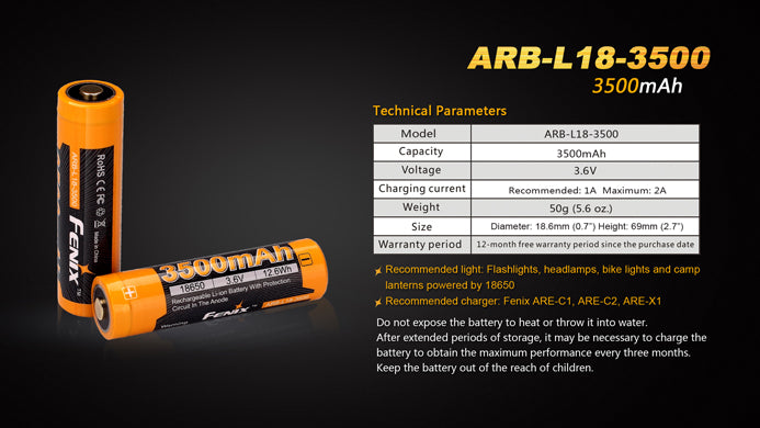 Fenix ARB-L18 3500 18650 Battery-4