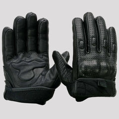 Open Road Men's Perforated Armored Leather Motorcycle Gloves-7