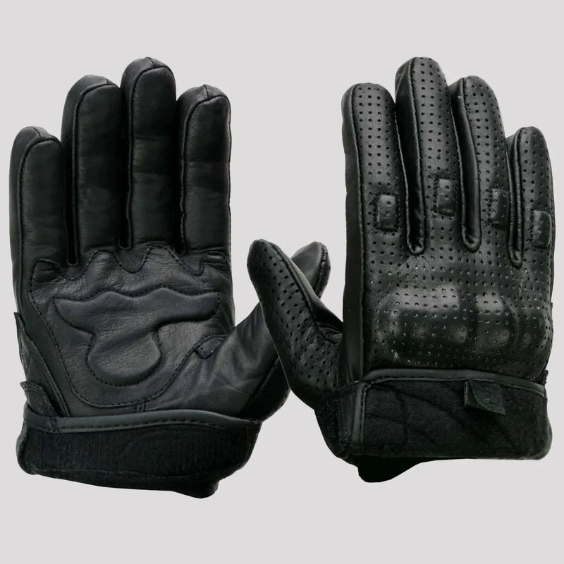 Open Road Men's Perforated Armored Leather Motorcycle Gloves-7