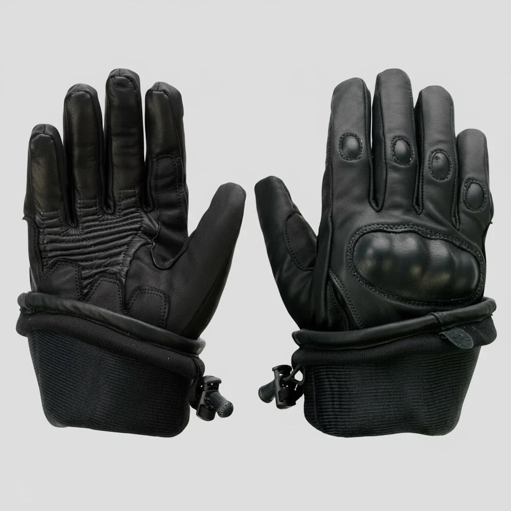 Open Road Men's Armored Gauntlet Leather Motorcycle Gloves-6