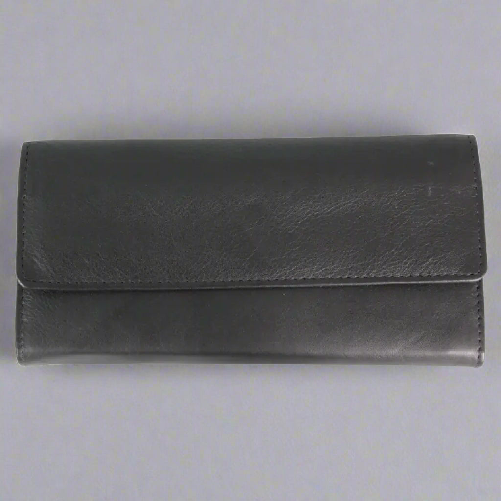 JBG International Women's Wing Flap Trifold Leather Wallet-4
