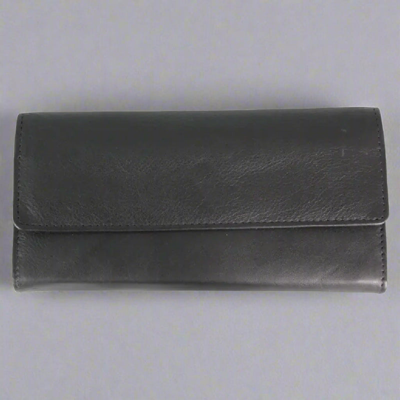 JBG International Women's Wing Flap Trifold Leather Wallet-4