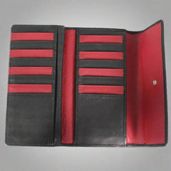 JBG International Women's Wing Flap Trifold Leather Wallet-2