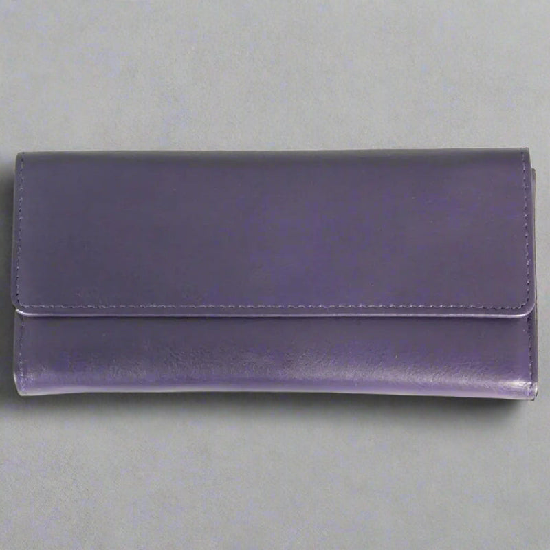 JBG International Women's Wing Flap Trifold Leather Wallet-3
