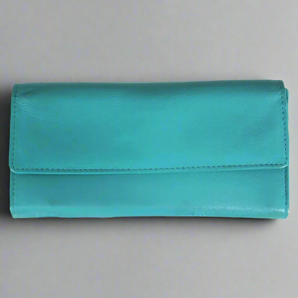 JBG International Women's Wing Flap Trifold Leather Wallet-5