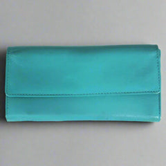 JBG International Women's Wing Flap Trifold Leather Wallet-5