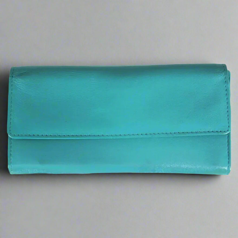 JBG International Women's Wing Flap Trifold Leather Wallet-5