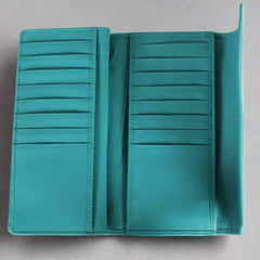 JBG International Women's Wing Flap Trifold Leather Wallet-6