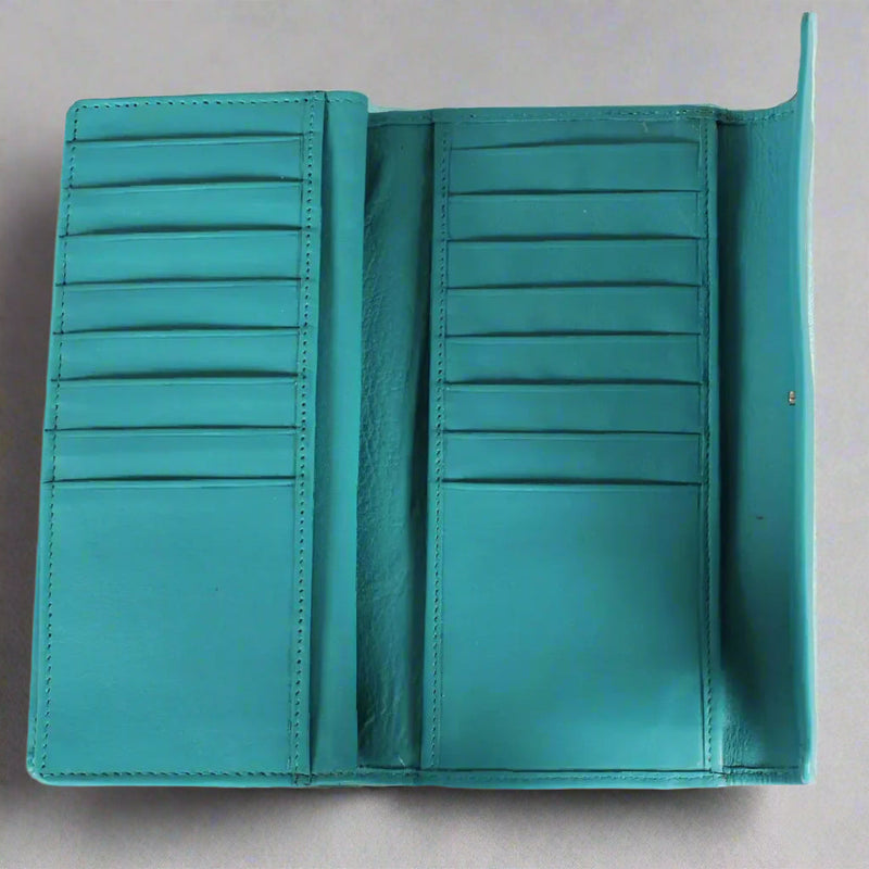 JBG International Women's Wing Flap Trifold Leather Wallet-6