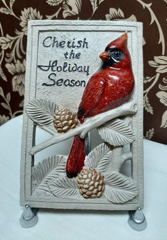 Christmas Cardinal Wall Plaque-1