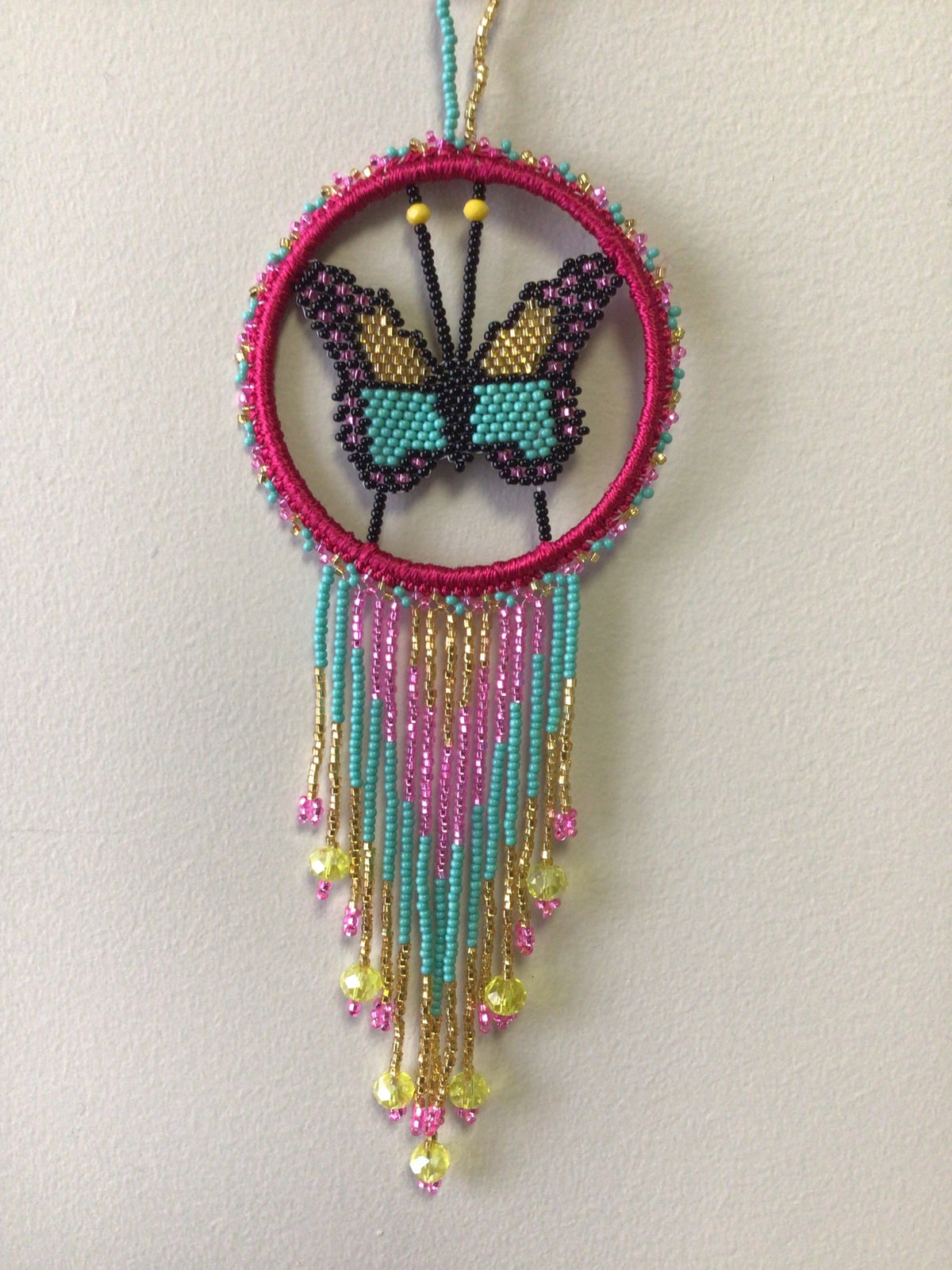 Red and Golden Butterfly Dream Catcher-5