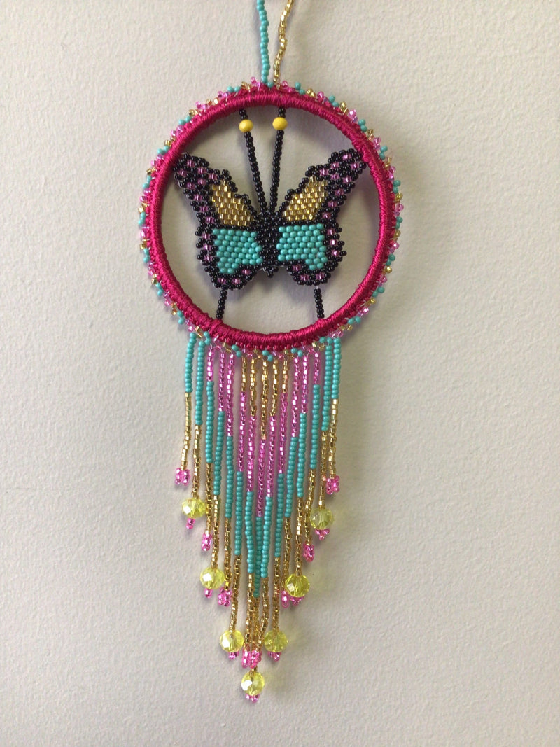 Red and Golden Butterfly Dream Catcher-5