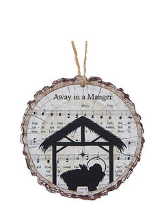Away In A Manger Wood Slice Ornament-1