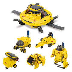 PicassoTiles - PicassoTiles 6-in-1 STEM Kids Solar Powered UFO Robot Kit - Ages 8+-1