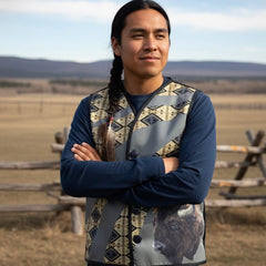Buffalo Native Vest (light green)-2