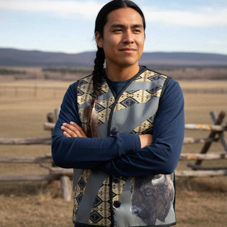 Buffalo Native Vest (light green)-2