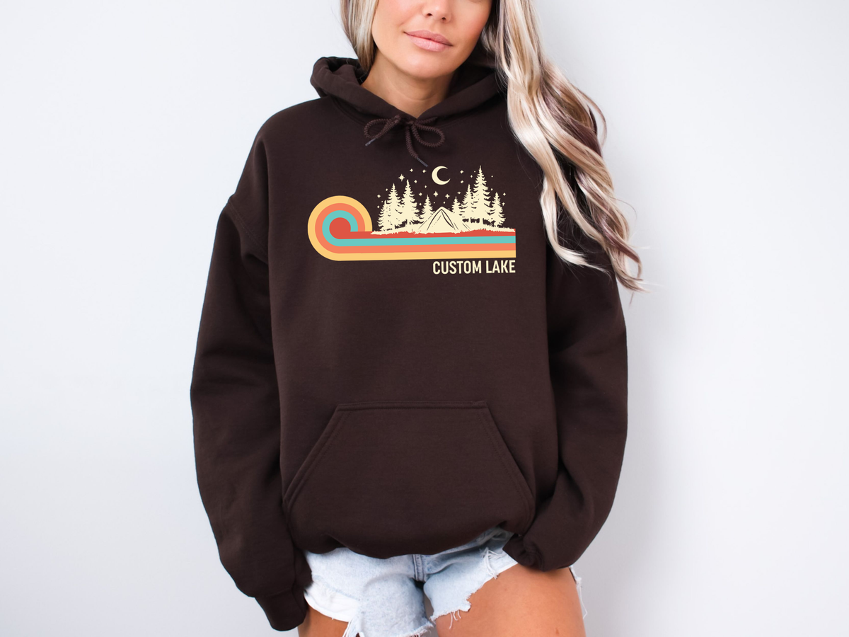 Retro 70s Camping Unisex Hoodie | Lake Apparel-2