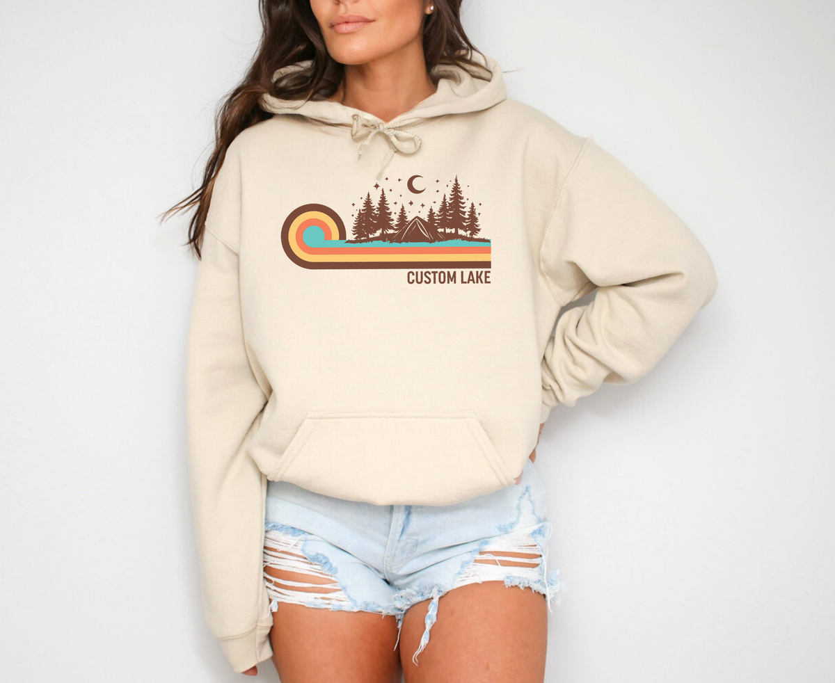 Retro 70s Camping Unisex Hoodie | Lake Apparel-3