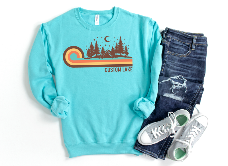 Retro 70s Camping Unisex Crewneck Sweatshirt | Lake Apparel-2