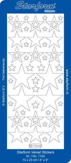 Deco Stickers - White Velvet Stars-1