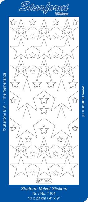 Deco Stickers - White Velvet Stars-1