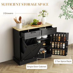 10-Gallon Tilt-Out Trash Cabinet – Hidden Garbage Bin Storage with 2 Drawers (United States & Canada Delivery Only)-4