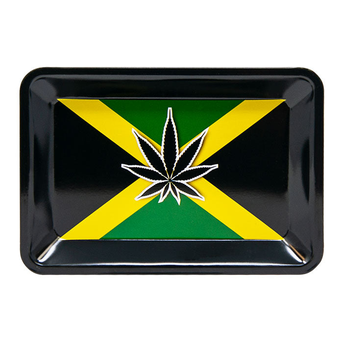 Jamaica Flag & Leaf Small Tinplate Tray