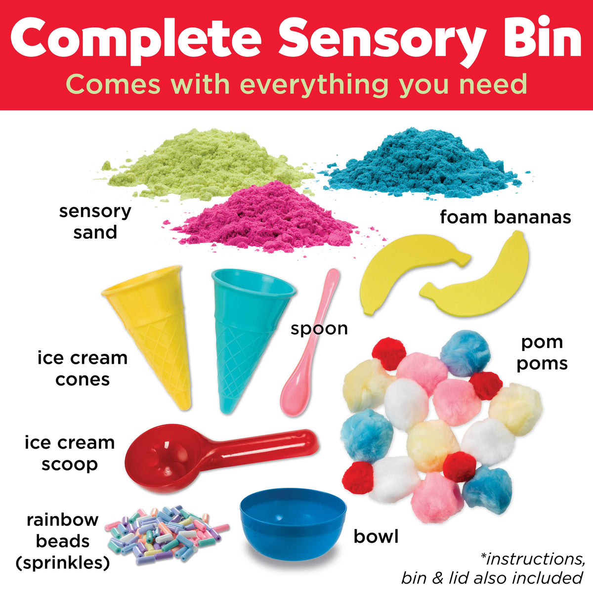 Faber-Castell / Creativity for Kids - Sensory Bin Ice Cream Shop Activity Bin - Ages 3+-4