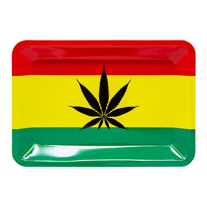 Rasta Flag & Leaf Small Tinplate Tray