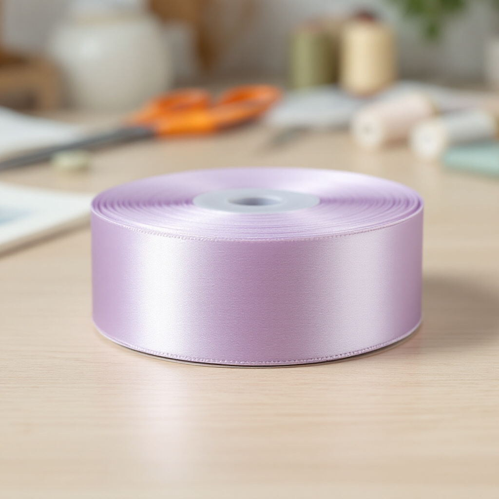 Satin Ribbon Double Face-Dusty Lilac #434- 3.8 cm Wide