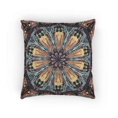 Geometric Mandala Woven Pillow | Boho Tile Decorative Cushion-1